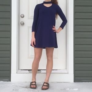 Soft Violet Keyhole Skater Dress
